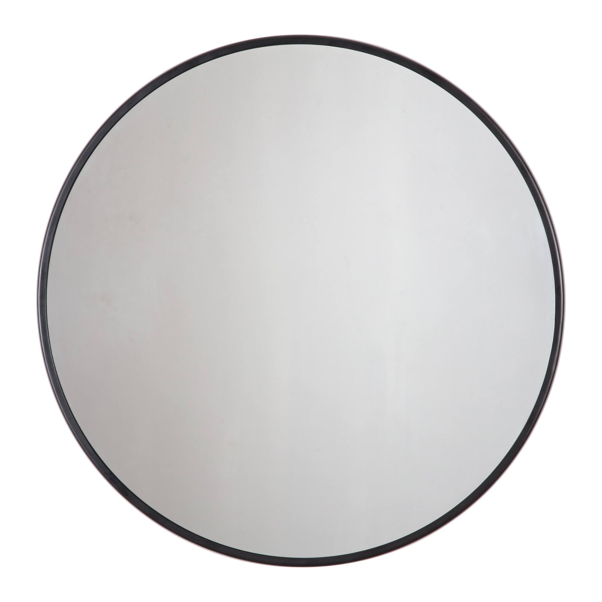 Habitat Adelina 30" Black Circular Wall Mirror